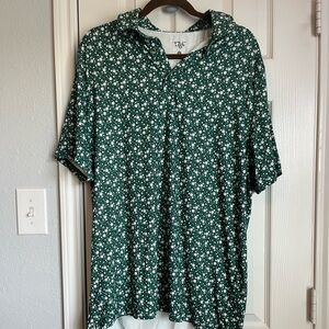 1764 Green Floral Polo Golf Shirt